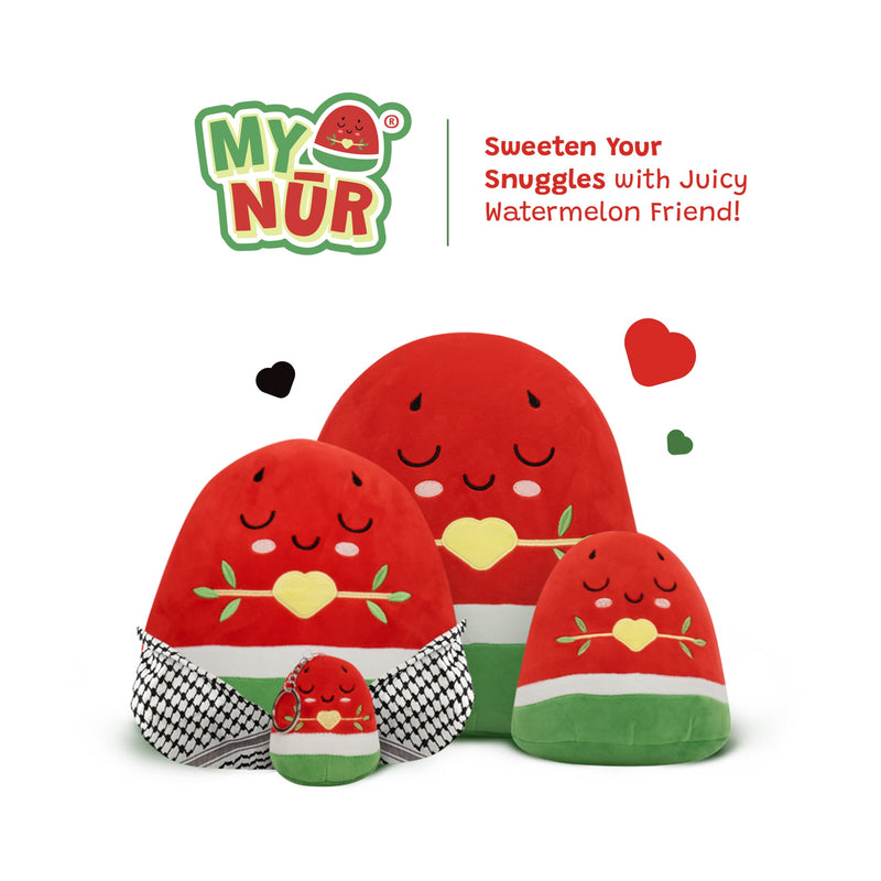 Watermelon Keyring - 8cm Soft Adorable Fruit Plush Muslim Doll | Ramadan & Eid Gift