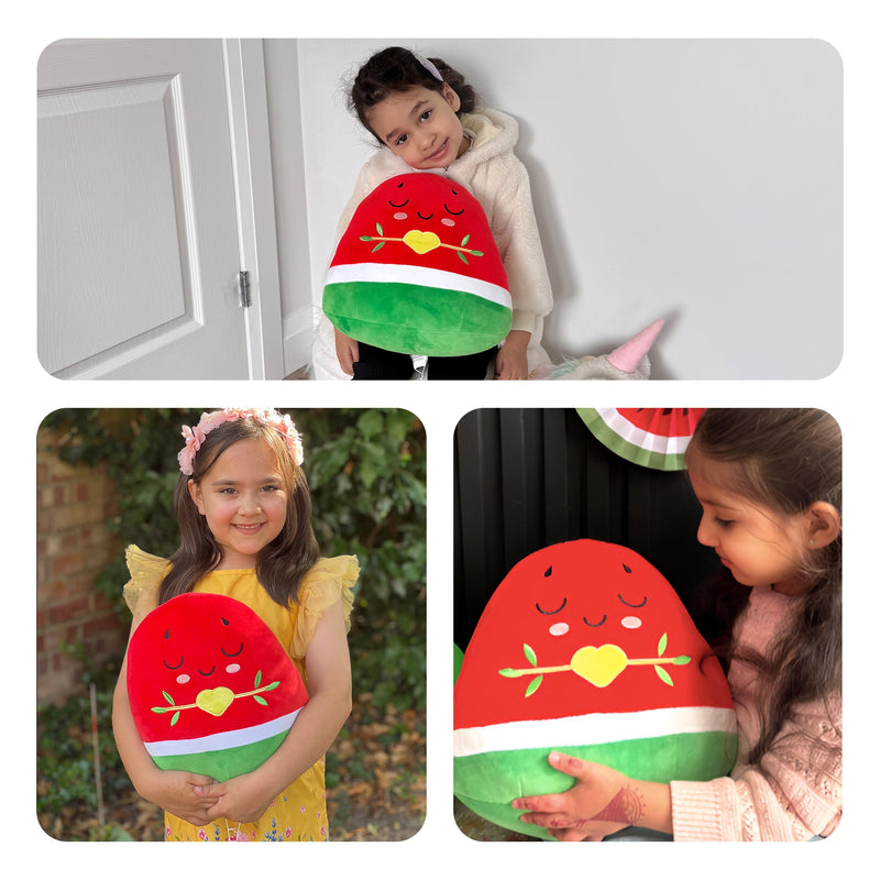 Watermelon Plushie - 30cm Soft Cuddly Pillow Adorable Fruit Plush Muslim Doll | Ramadan & Eid Gift