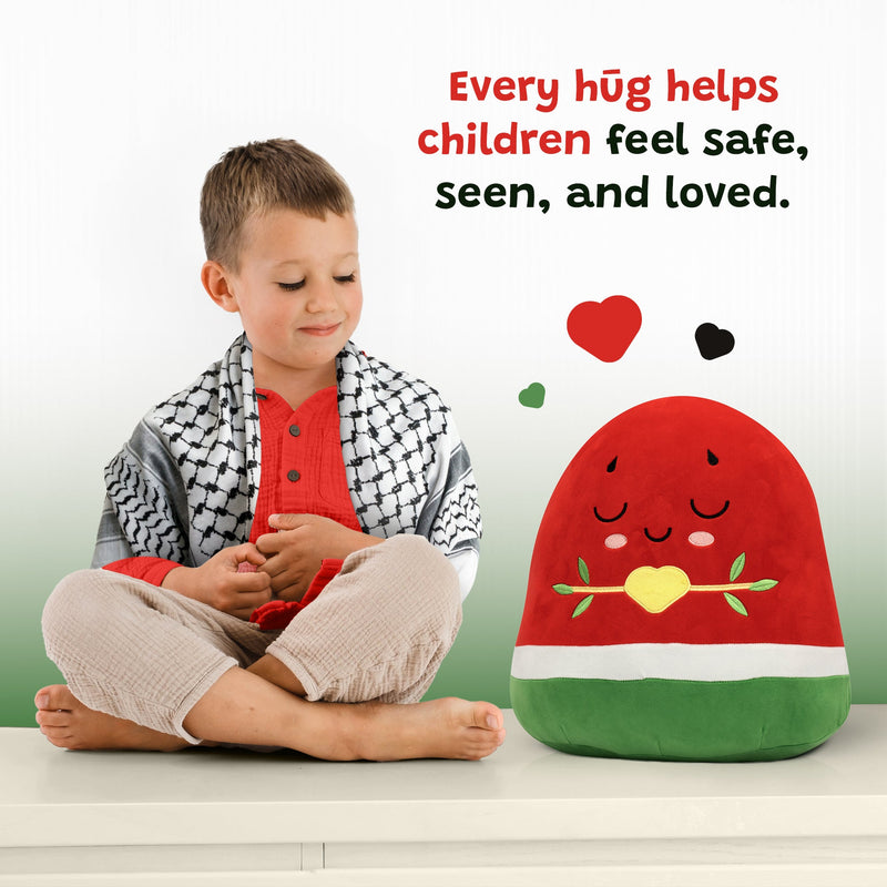 Watermelon Plushie - 40cm Soft Cuddly Pillow Adorable Fruit Plush Muslim Doll | Ramadan & Eid Gift