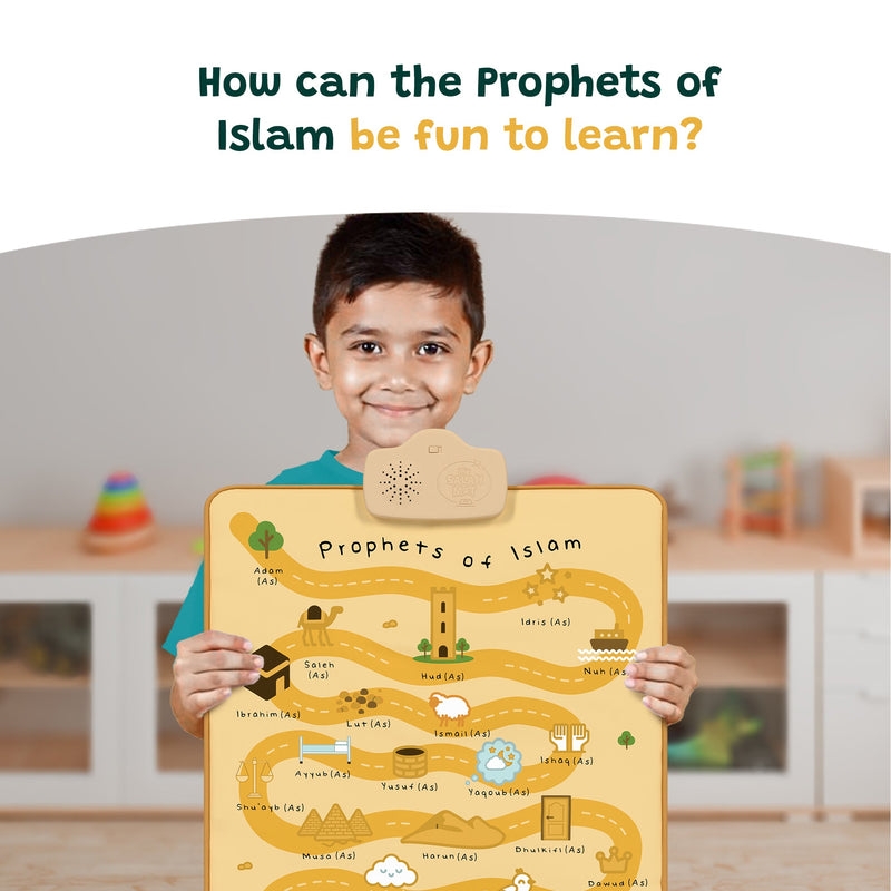 Prophets of Islam Interactive Audio Mat & Wall Art | Learn About All 25 Prophets with Stories & Quizzes | Ramadan & Eid Gift