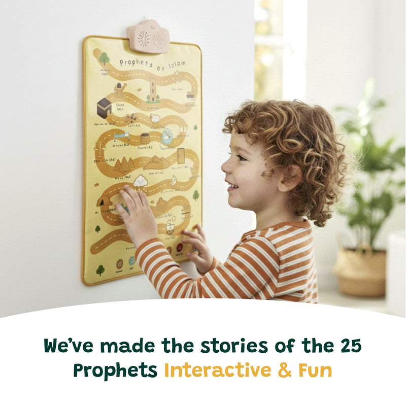 Prophets of Islam Interactive Audio Mat & Wall Art | Learn About All 25 Prophets with Stories & Quizzes | Ramadan & Eid Gift