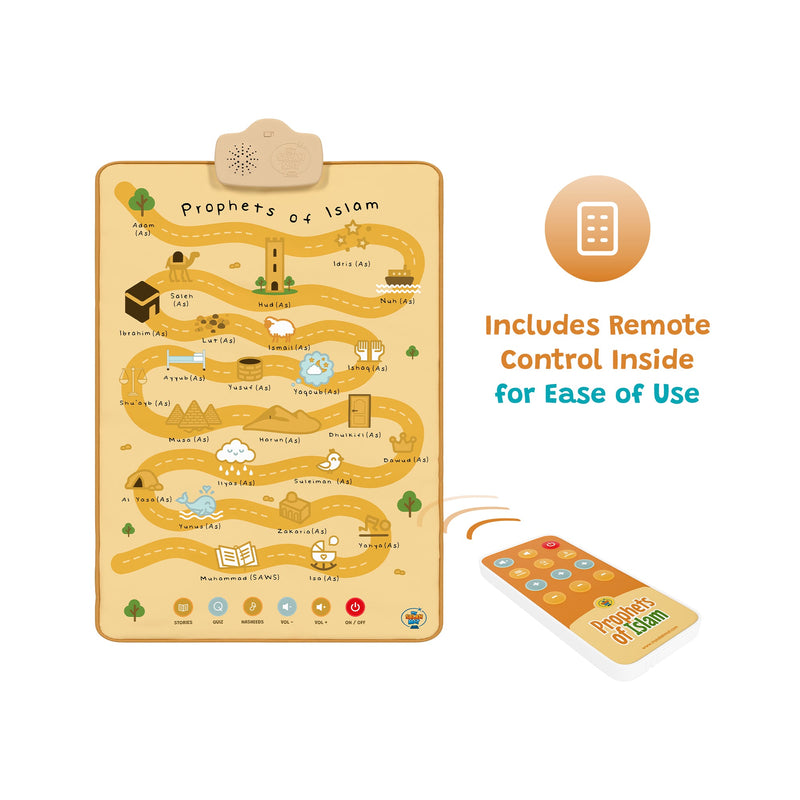 Prophets of Islam Interactive Audio Mat & Wall Art | Learn About All 25 Prophets with Stories & Quizzes | Ramadan & Eid Gift