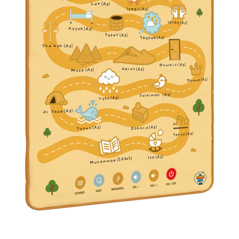 Prophets of Islam Interactive Audio Mat & Wall Art | Learn About All 25 Prophets with Stories & Quizzes | Ramadan & Eid Gift