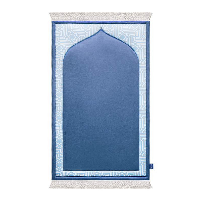 Padded Kids Prayer Mat with Classic Blue Design | Urban Rugs UK | Ramadan & Eid Gift