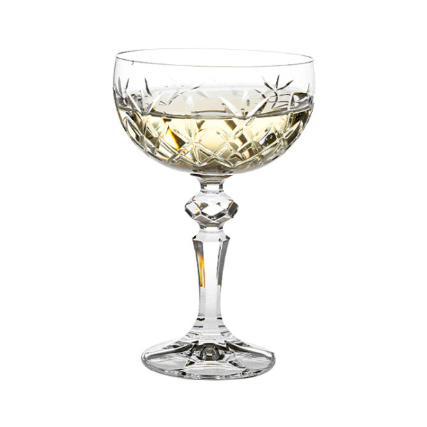 Flamenco Crystalite Full Cut Champagne Saucers - 200ml - Set of 6