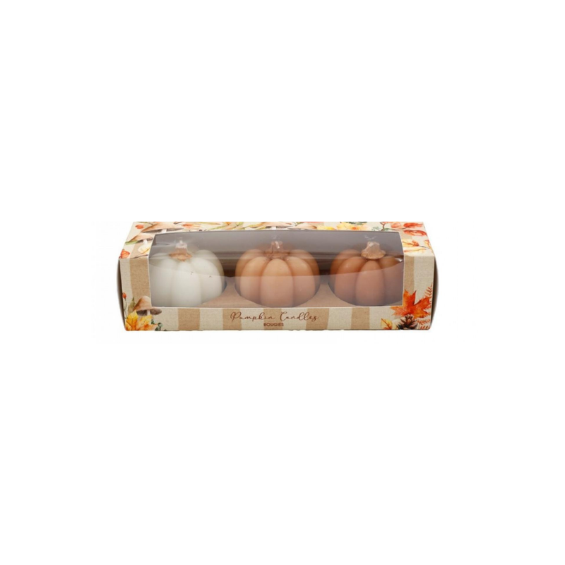 Set of 3 Pumpkin Shaped Candles