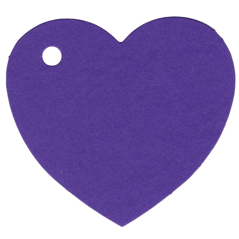 100 Heart Shaped Gift Tags with White Satin Ribbon -  21 Colours, Birthday Xmas