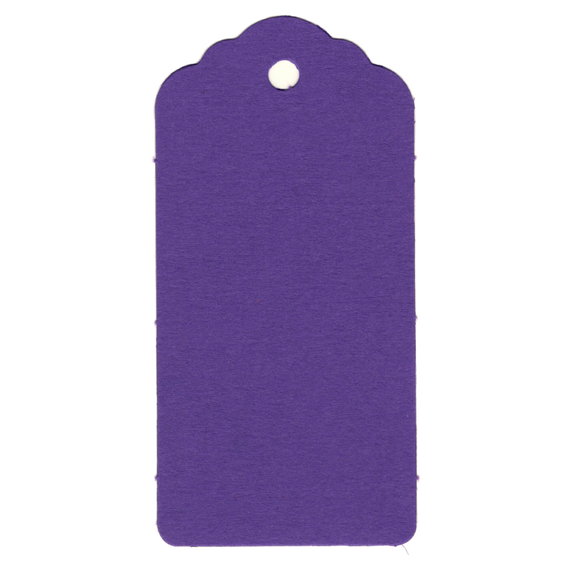 100 Rectangle Scalloped Gift Tags with White Satin Ribbon - 21 Colours Christmas