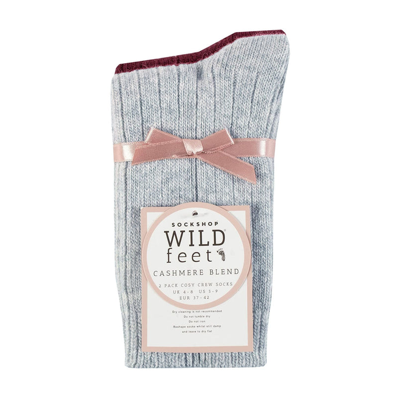 2 Pack Ladies Cashmere Wool Bed Socks for Sleep