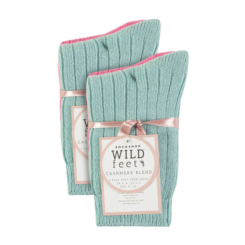 4 Pack Ladies Cashmere Boot Socks | Breathable Cozy Ribbed Wool Bed Socks