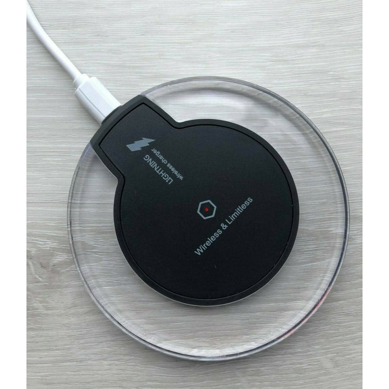 Fast Qi Wireless Phone Charger Pad Black with 1m USB Cable