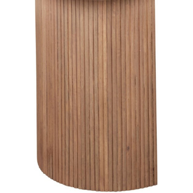 Bundi Natural Marble & Wood Pedestal Side Table