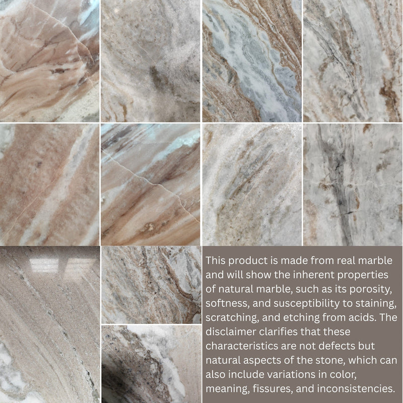 Bundi Natural Marble & Wood Large Tv Cabinet