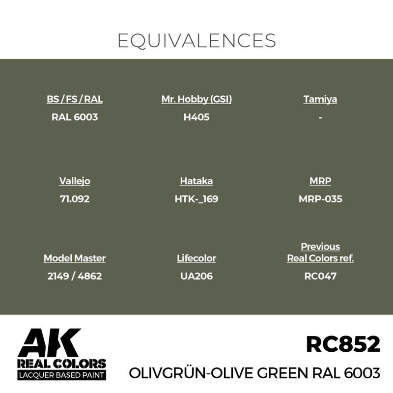 AK Interactive Real Colors - Olivgrün-Olive Green RAL 6003