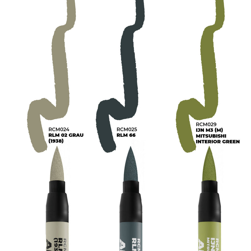 AK Interactive Real Colors Markers - WWII Axis Aircraft Cockpit Colours (RCM110)