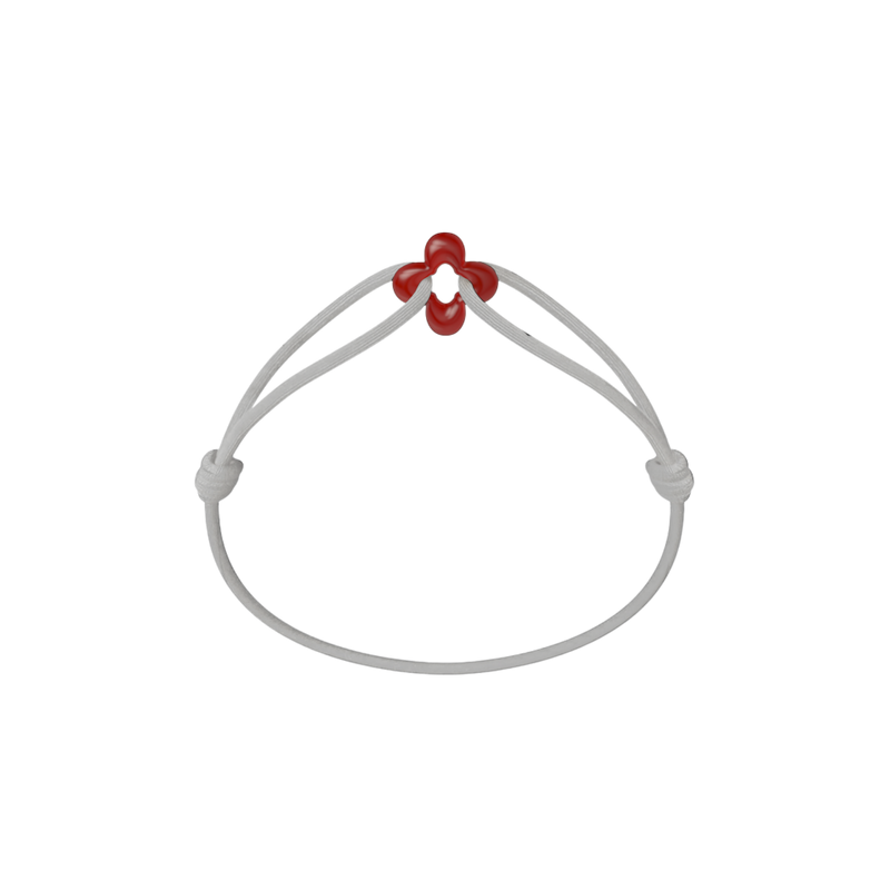 Mini Red Clover Cord Bracelet
