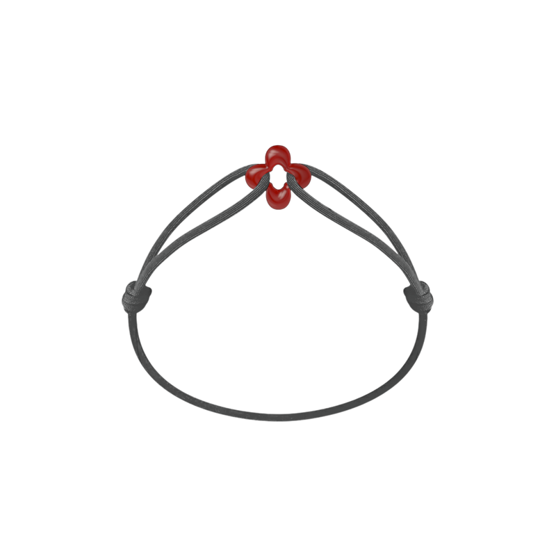 Mini Red Clover Cord Bracelet