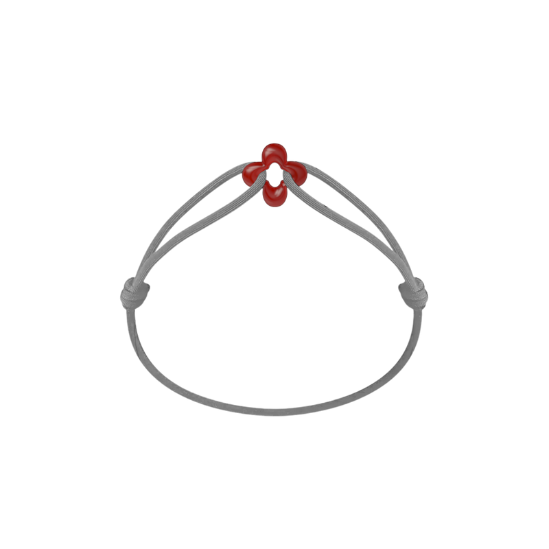 Mini Red Clover Cord Bracelet