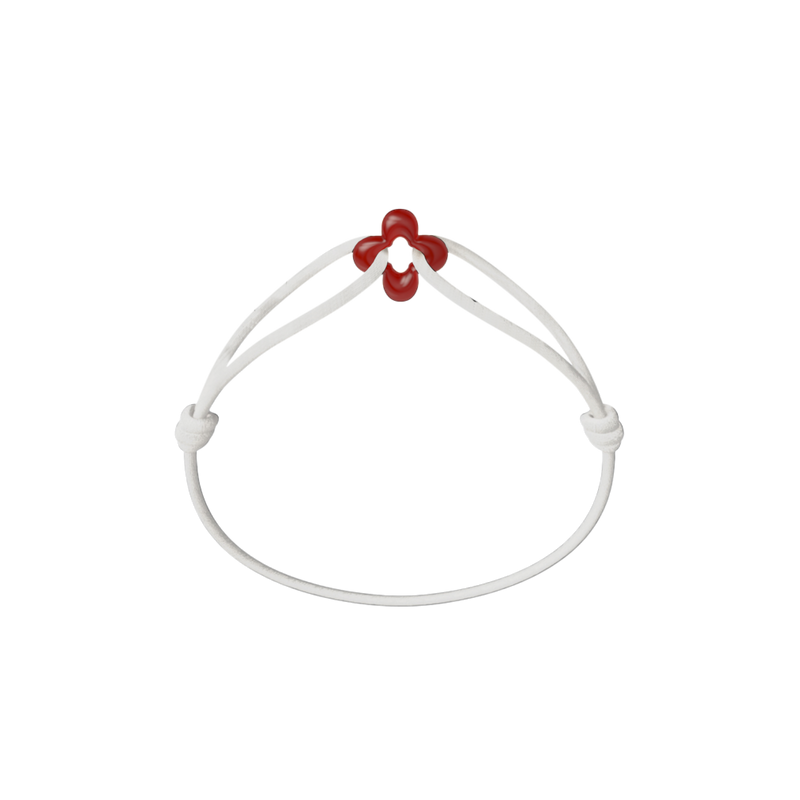 Mini Red Clover Cord Bracelet