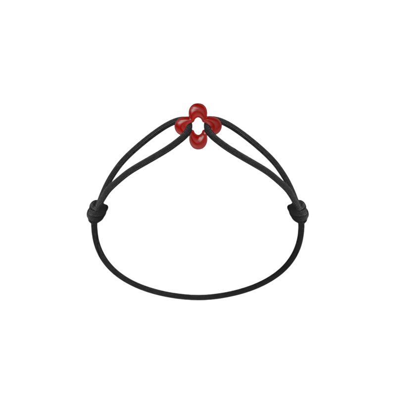 Mini Red Clover Cord Bracelet