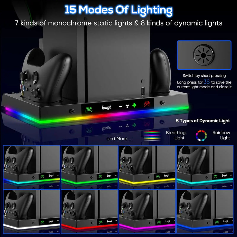 RGB Cooling Fan Stand & Charging Station for Xbox Series X Console & Controller