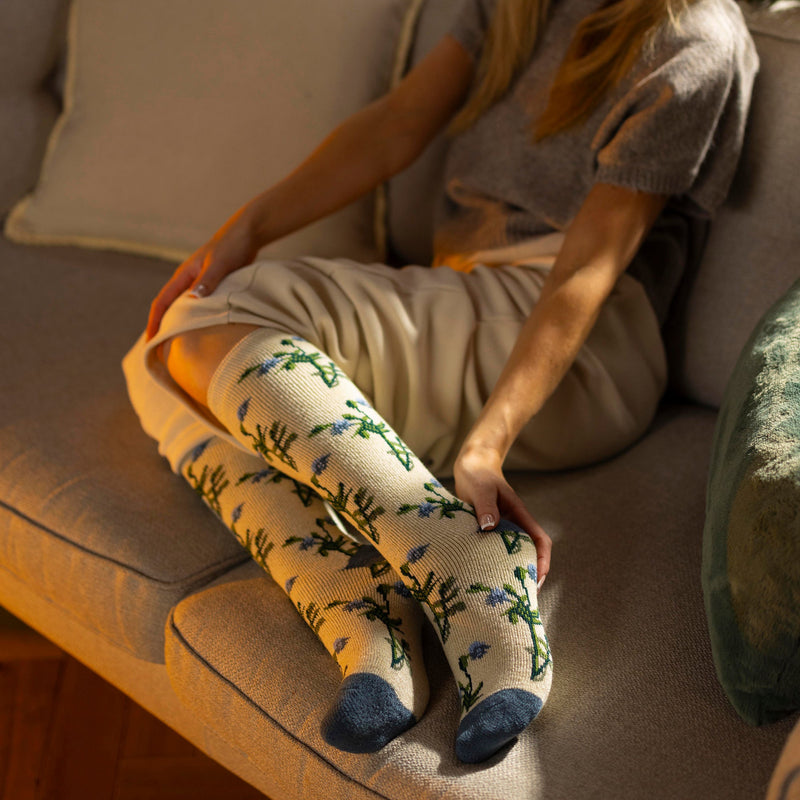 RHS Long Wellington Boots Socks For Women | Floral Welly Socks