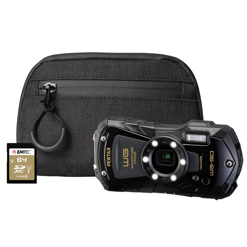 Pentax WG-90 16MP 5x Zoom Tough Compact Camera - Black