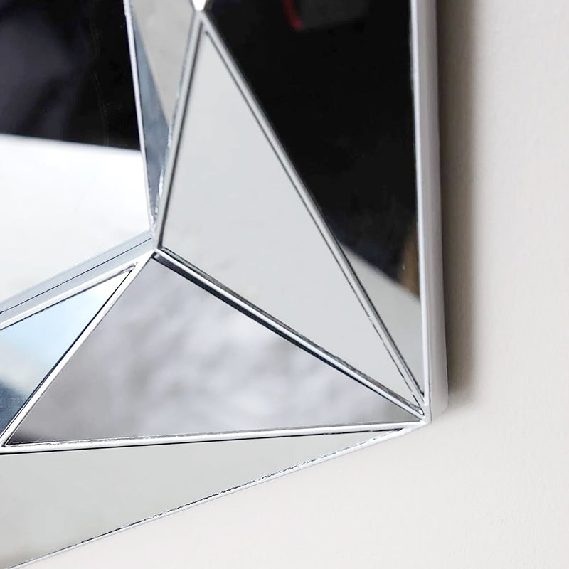 Large Bevelled Silver Modern Wall Mirror