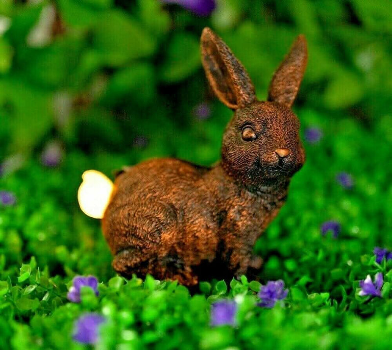 Rabbit with Solar Tail Garden Ornament