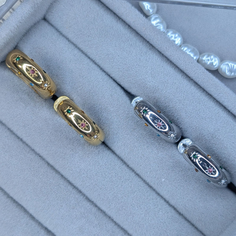 Rainbow Huggie Hoops