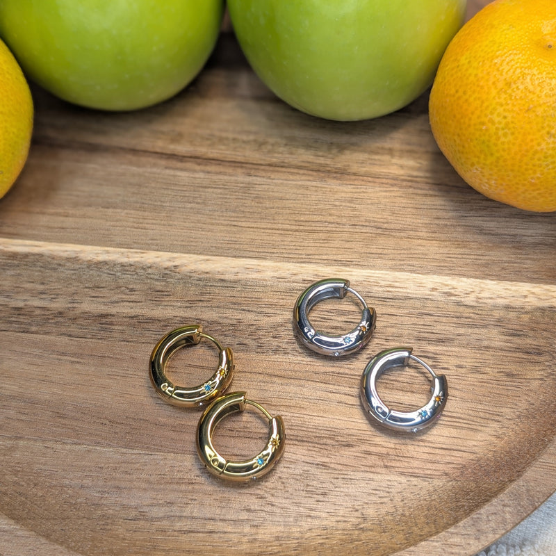 Rainbow Huggie Hoops