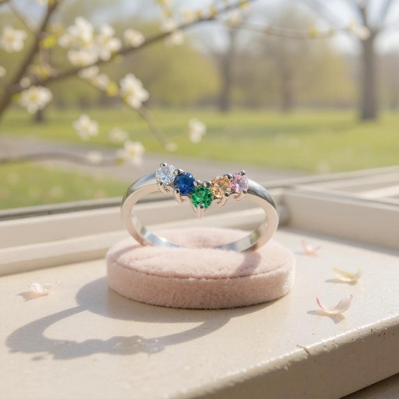Rainbow Wishbone Ring