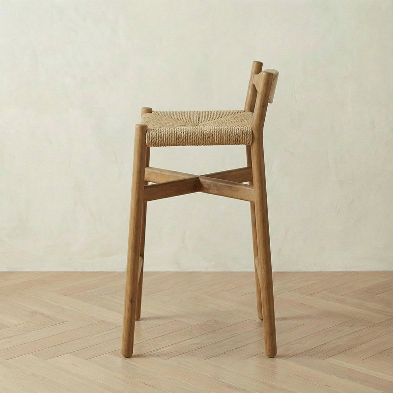Raka Teak & Rattan Bar Stool