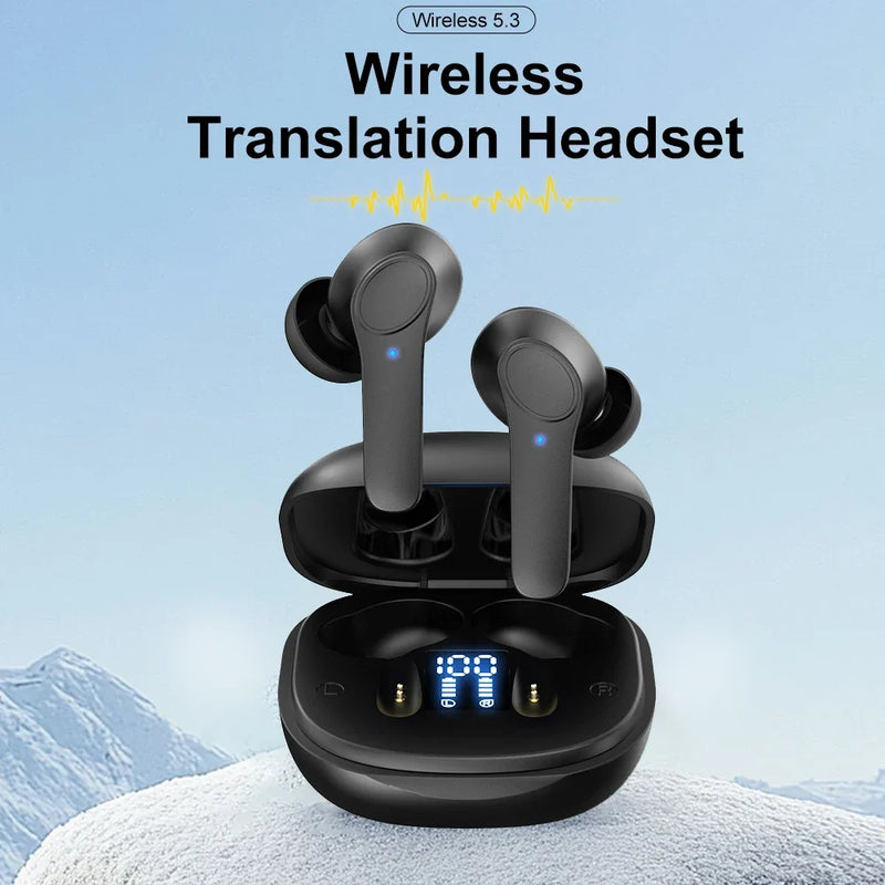 Real-Time Translation Headphones - Bluetooth Earbuds Translator with 144 Languages for Travel, Business & Learning