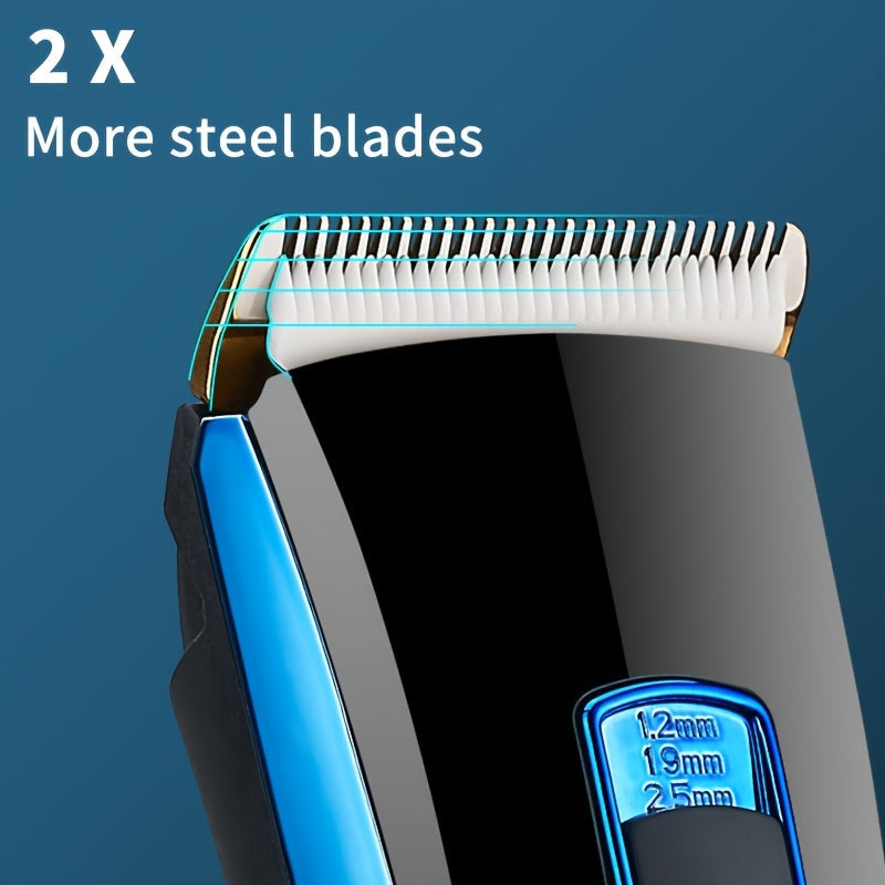 Rechargeable Hair Clippers for Men - Professional Grooming Kit with LED Display