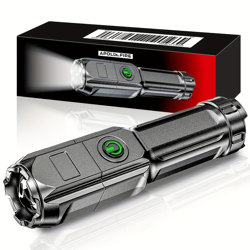 Rechargeable Zoom Flashlight - High-Power Telescopic Torch with 800mAh Battery for Outdoor & Home
