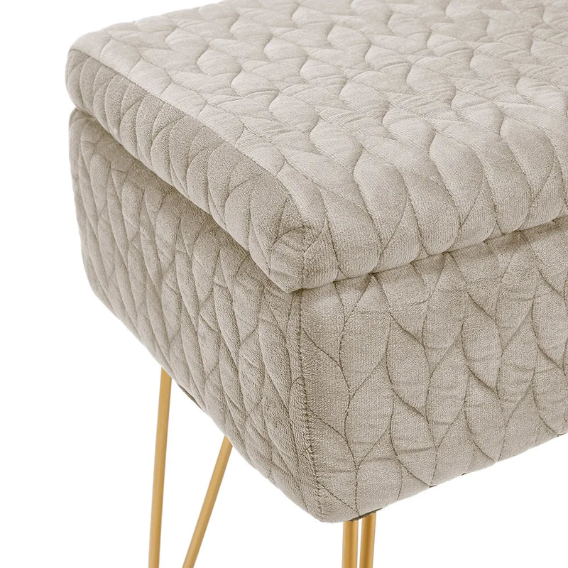 Rectangular Upholstered Storage Stool - Multifunctional Dressing Table Chair