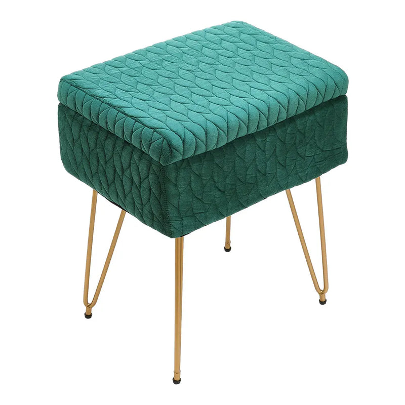Rectangular Upholstered Storage Stool - Multifunctional Dressing Table Chair