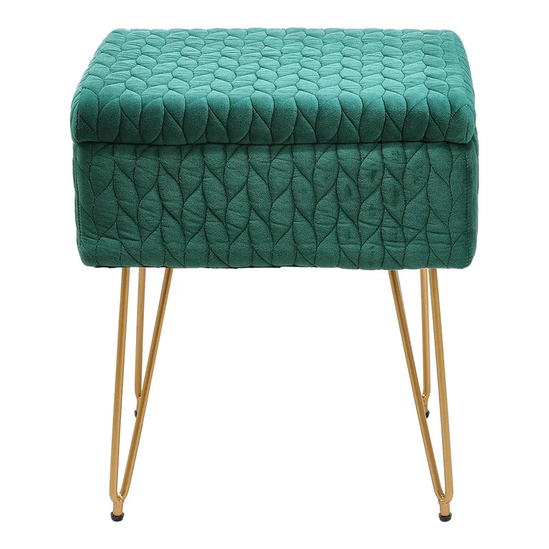Rectangular Upholstered Storage Stool - Multifunctional Dressing Table Chair