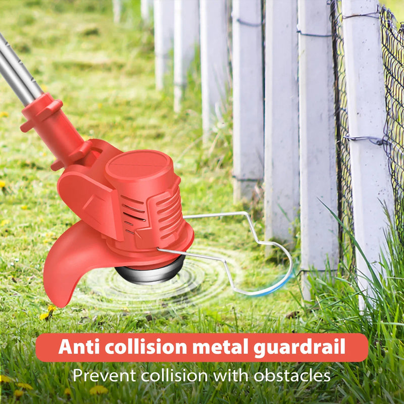 21V Cordless Garden Strimmer 3-in-1 Rechargeable – Red Electric Grass Trimmer