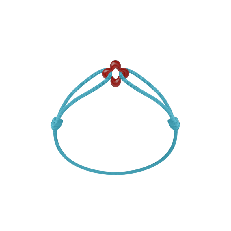 Mini Red Clover Cord Bracelet