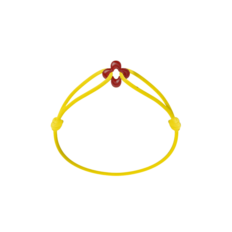 Mini Red Clover Cord Bracelet