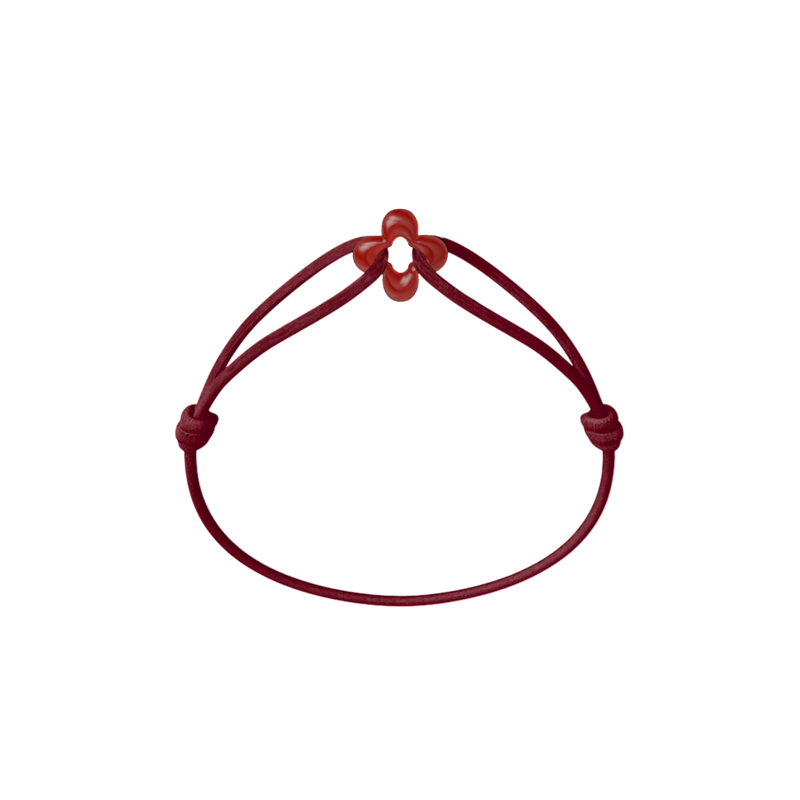 Mini Red Clover Cord Bracelet