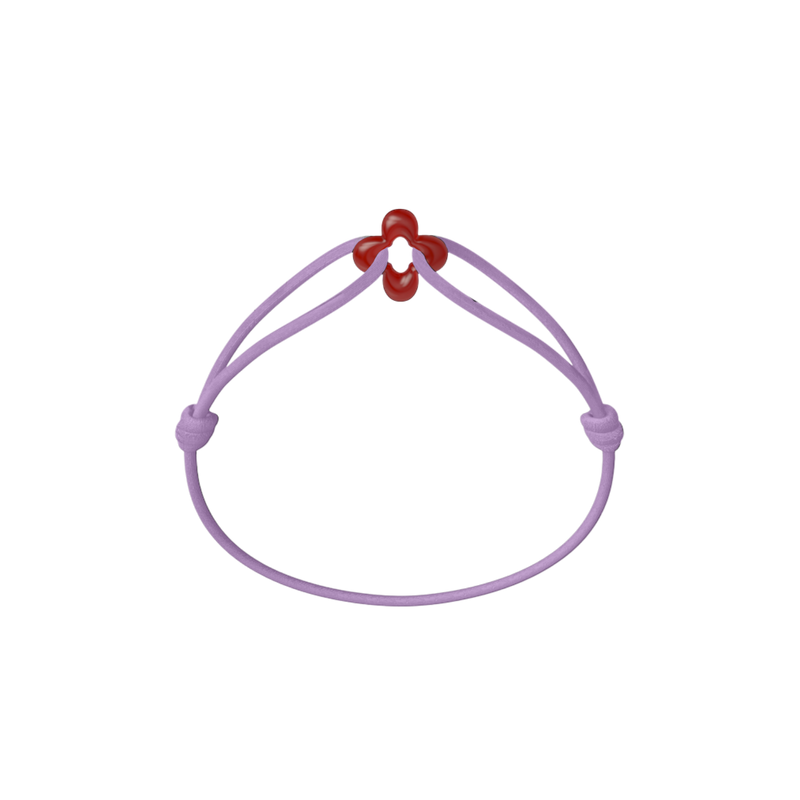Mini Red Clover Cord Bracelet