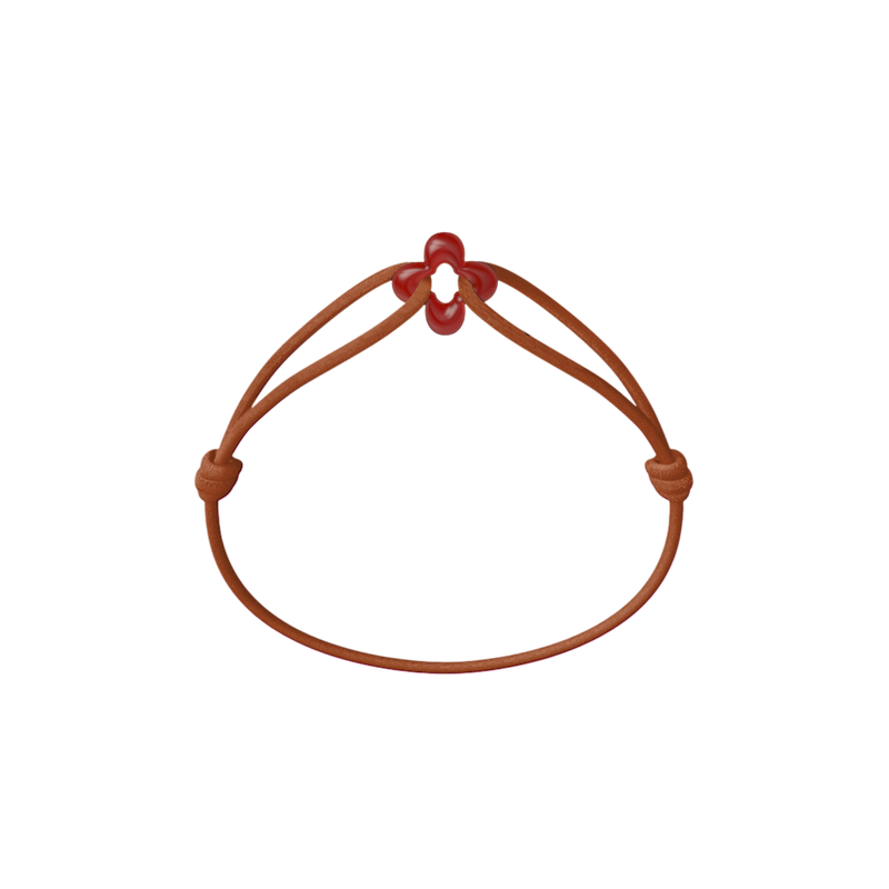 Mini Red Clover Cord Bracelet