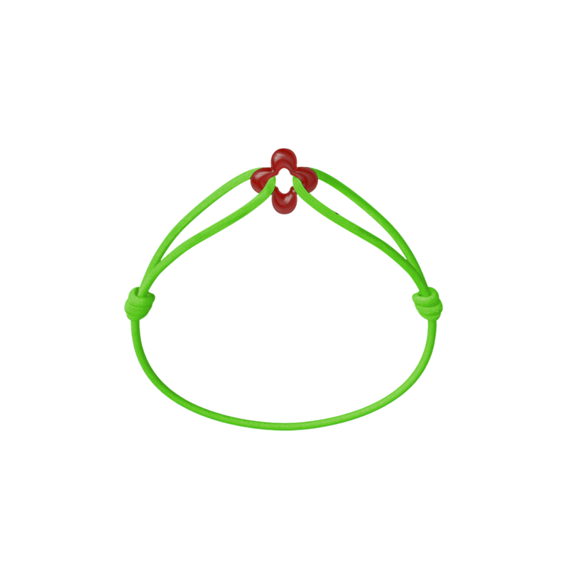 Mini Red Clover Cord Bracelet