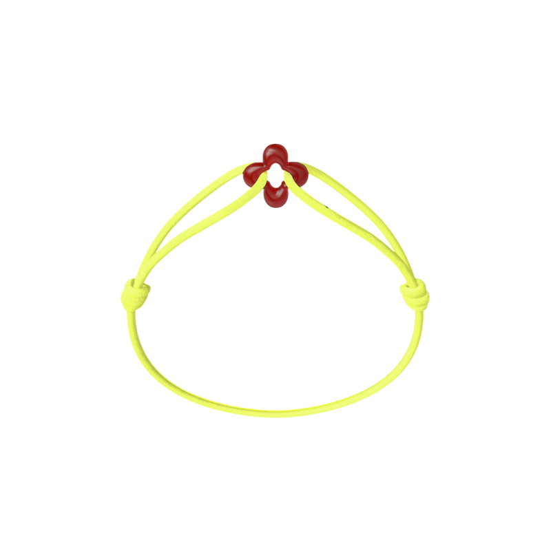 Mini Red Clover Cord Bracelet