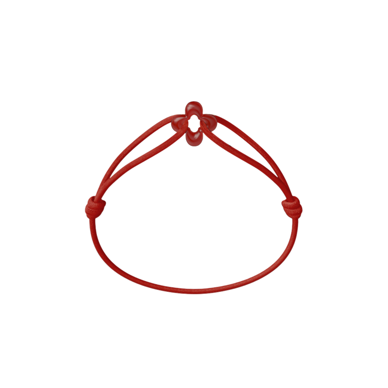 Mini Red Clover Cord Bracelet