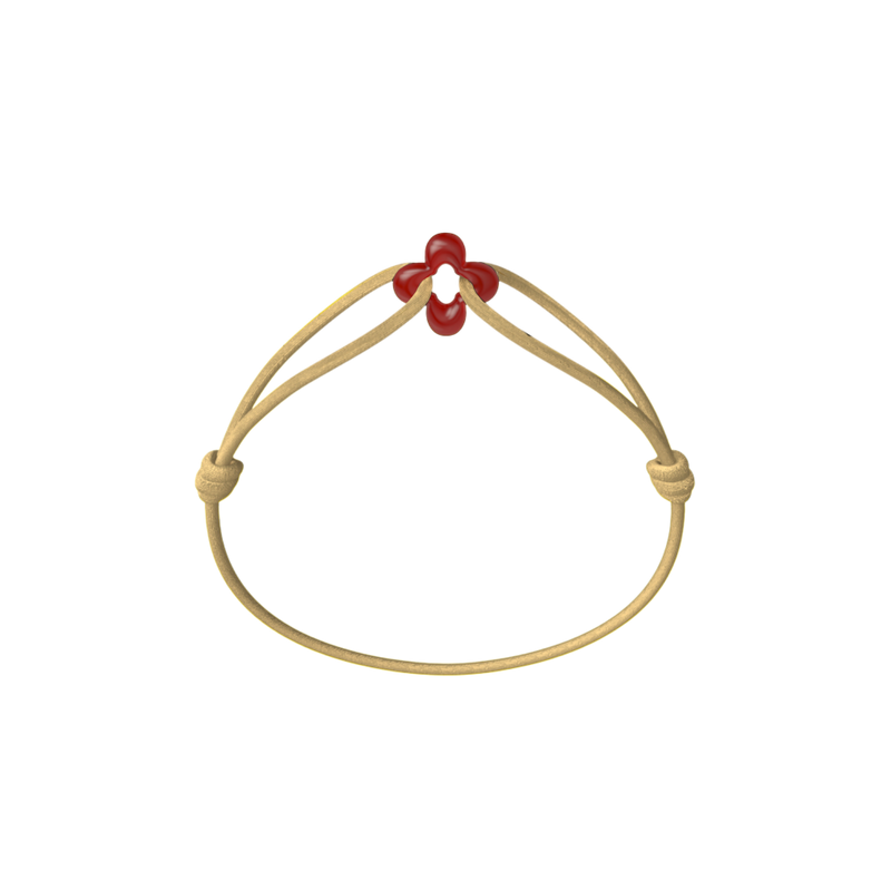 Mini Red Clover Cord Bracelet