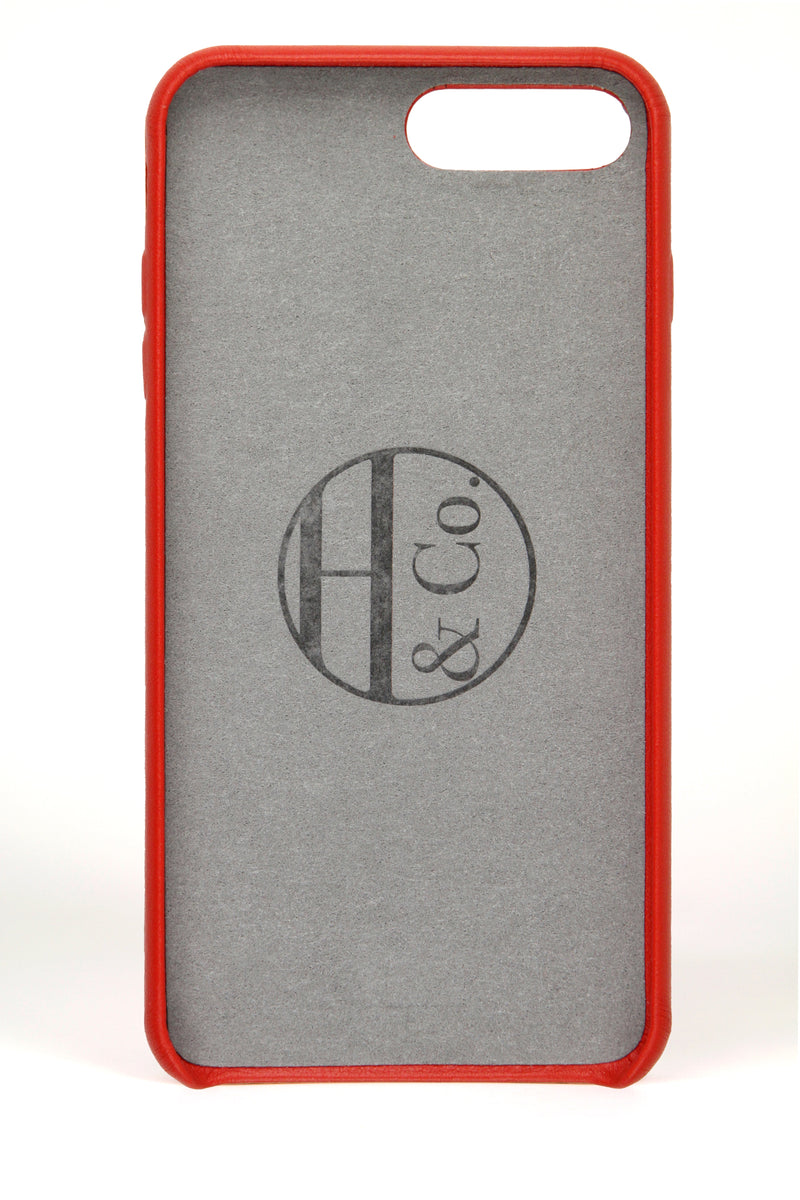 iPhone 7/8 Plus Case, Red Leather